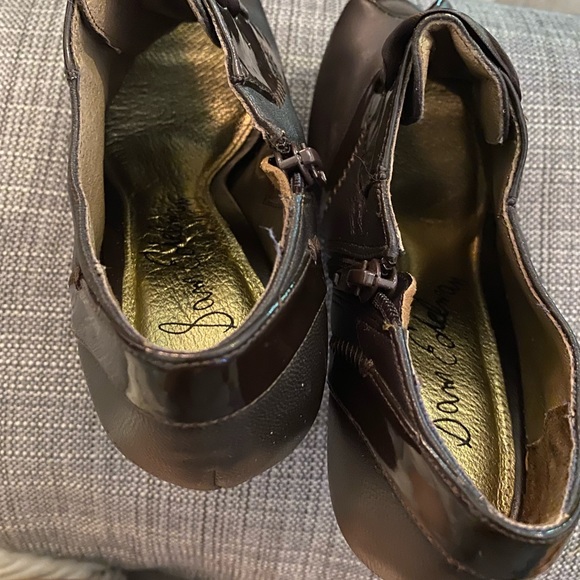 SAM EDELMAN Ankle Bootie Shoes Lace Up Oxford Strap Heel Wedge Peep Toe Platform - Picture 6 of 7